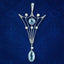 Antique Art Deco Aquamarine Pearl Diamond Pendant 15ct Gold Platinum