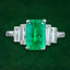Antique Art Deco Emerald Diamond Ring 1.8ct Emerald