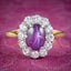 Antique Edwardian Star Ruby Diamond Ring 1.8ct Cabochon Ruby