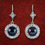 Antique Edwardian Garnet Diamond Daisy Drop Earrings 15ct Gold