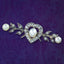 Antique Victorian Diamond Pearl Heart Bar Brooch Silver 18ct Gold