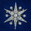 Antique Victorian Diamond Star Brooch Silver 15ct Gold