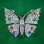Antique Victorian French Paste Butterfly Brooch Silver