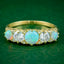 Antique Victorian Opal Diamond Five Stone Ring 1.1ct Of Opal
