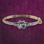 Antique Victorian Ruby Diamond Heart Bangle Silver 18ct Gold