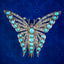 Antique Victorian Turquoise Diamond Butterfly Brooch Silver 15ct Gold