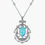 Antique Edwardian Opal Diamond Pendant Silver 18ct Gold Platinum Chain