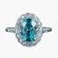 Antique Edwardian Blue Zircon Diamond Cluster Ring 2.5ct Zircon