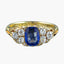 Antique Edwardian Sapphire Diamond Ring 1.3ct Blue Sapphire Dated 1903