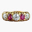 Antique Victorian Burmese Ruby Diamond Ring 1.75ct Diamond With Cert
