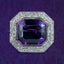 Art Deco Amethyst Diamond Brooch 18ct Gold 20ct Amethyst