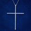 Art Deco Diamond Cross Pendant Necklace 18ct Gold