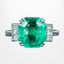 Art Deco Style Emerald Diamond Ring 6.19ct Colombian Emerald With Cert
