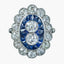 Art Deco French Sapphire Diamond Ring 3.20Ct Of Diamond Circa 1920 Boxed