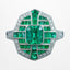 Art Deco Style Emerald Diamond Cluster Ring 1.6ct Of Emerald