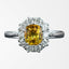Edwardian Style Yellow Sapphire Diamond Cluster Ring 0.90ct Sapphire