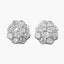 Edwardian Style Diamond Daisy Cluster Stud Earrings 1.68ct Of Diamond