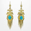 Antique Victorian Etruscan Turquoise Drop Earrings 18ct Gold