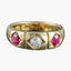 Antique Victorian Ruby Diamond Trilogy Ring Dated 1875