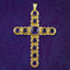 Vintage Amethyst Diamond Cross Pendant 18ct Gold
