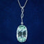 Vintage Aquamarine Diamond Pendant Necklace 18ct Gold 62ct Green Aqua