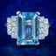 Vintage Aquamarine Diamond Ring 6ct Aqua Dated 1950