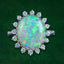 Vintage Opal Diamond Ring 4.5ct Natural Opal With Box