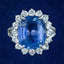 Vintage Sapphire Diamond Cluster Ring 11.32ct Sapphire With Valuation
