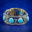 Vintage Turquoise Diamond Bracelet Silver 18ct Gold 7ct Diamond