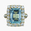 Vintage Aquamarine Diamond Cocktail Ring 8ct Aqua