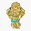 Vintage Poodle Dog Brooch 18ct Gold Turquoise Collar Ruby Eyes