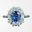Vintage Sapphire Diamond Cluster Ring 0.80ct Blue Sapphire
