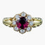 Vintage Ruby Diamond Cluster Ring Natural 1.13ct Ruby Dated 1977 With Cert