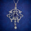 ANTIQUE EDWARDIAN 3.25CT SAPPHIRE DIAMOND PENDANT NECKLACE PLATINUM 18CT GOLD CIRCA 1905 COVER