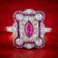 Antique Art Deco Ruby Diamond Cluster Ring 1.50ct Of Diamond