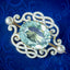 Antique Edwardian Aquamarine Pearl Enamel Brooch 9.5ct Aqua