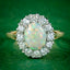 Antique Edwardian Opal Diamond Cluster Ring 2ct Opal