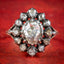 Antique Dutch Georgian Revival Diamond Cluster Ring 3ct Of Diamond