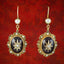 Antique Victorian Etruscan Revival Garnet Pearl Star Earrings 18ct Gold