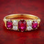 Antique Victorian Ruby Diamond Ring 1.1ct Ruby