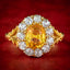 Antique Victorian Yellow Sapphire Diamond Cluster Ring 1.75ct Sapphire