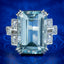 Art Deco Aquamarine Diamond Cocktail Ring 12.8ct Aqua