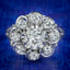 Art Deco French Diamond Cluster Ring 1.85ct Of Diamond Circa 1920