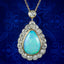 Art Deco Style Opal Diamond Pendant Necklace 18ct Gold 8ct Opal