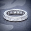 DIAMOND FULL ETERNITY RING 18CT WHITE GOLD 3CT OF CARRE CUT DIAMONDS COVER
