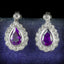 AMETHYST DIAMOND EARRINGS 18CT WHITE GOLD COVER