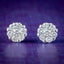 Edwardian Style Diamond Daisy Stud Earrings 18ct Gold 1ct Of Diamond
