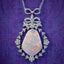 Edwardian Style Opal Diamond Lavaliere Pendant Necklace 18ct Gold 3ct Of Diamond