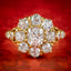 Victorian Style Diamond Cluster Ring 3ct Of Diamond