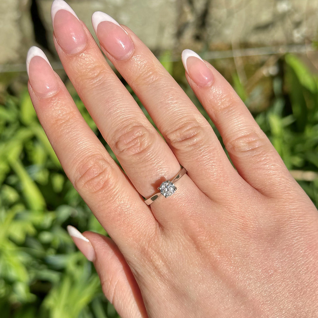 Vintage Diamond Solitaire Ring 0.75ct Diamond 